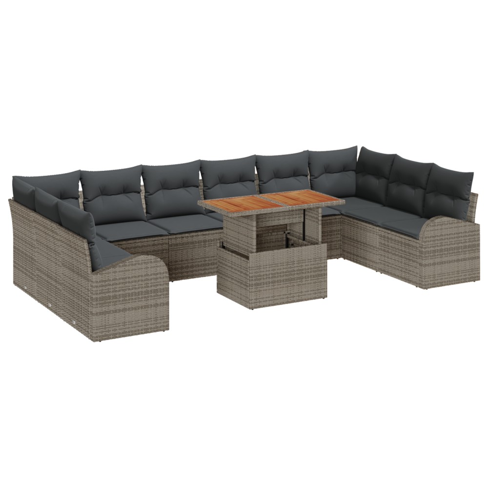 vidaXL Set de canapele pentru grădină 11 pcs Gri 100 x 55 x 73 cm