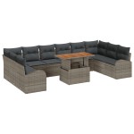 vidaXL Set de canapele pentru grădină 11 pcs Gri 100 x 55 x 73 cm