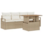 vidaXL Set de canapele pentru grădină cu pernă 5 pcs bej și crem vidaXL Set de canapele pentru grădină cu pernă 5 pcs bej și crem