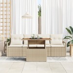 vidaXL Set de canapele pentru grădină cu pernă 5 pcs bej și crem vidaXL Set de canapele pentru grădină cu pernă 5 pcs bej și crem