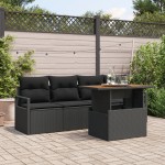 vidaXL Set de canapele pentru grădină 5 pcs Negru 100 x 55 x 73 cm