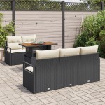 vidaXL Set de canapele pentru grădină cu pernă 6 pcs negru și crem vidaXL Set de canapele pentru grădină cu pernă 6 pcs negru și crem
