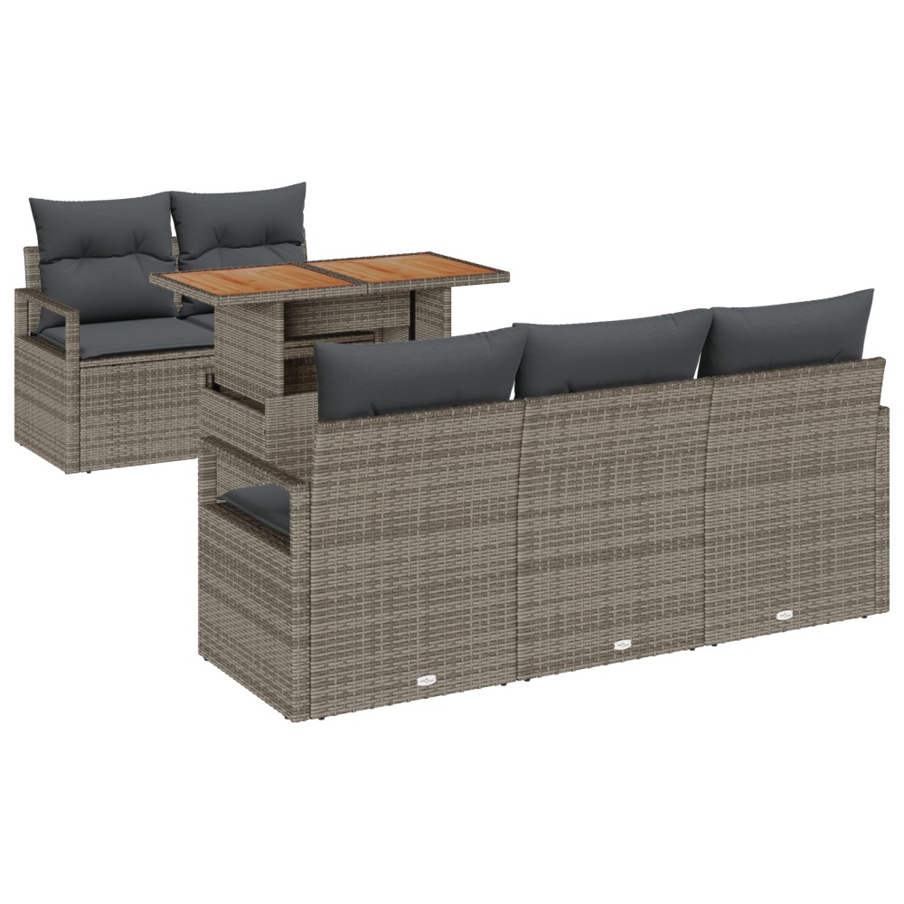 vidaXL Set de canapele pentru grădină 6 pcs Gri 100 x 55 x 73 cm