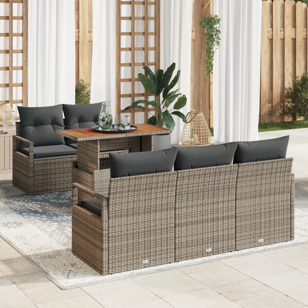 vidaXL Set de canapele pentru grădină 6 pcs Gri 100 x 55 x 73 cm