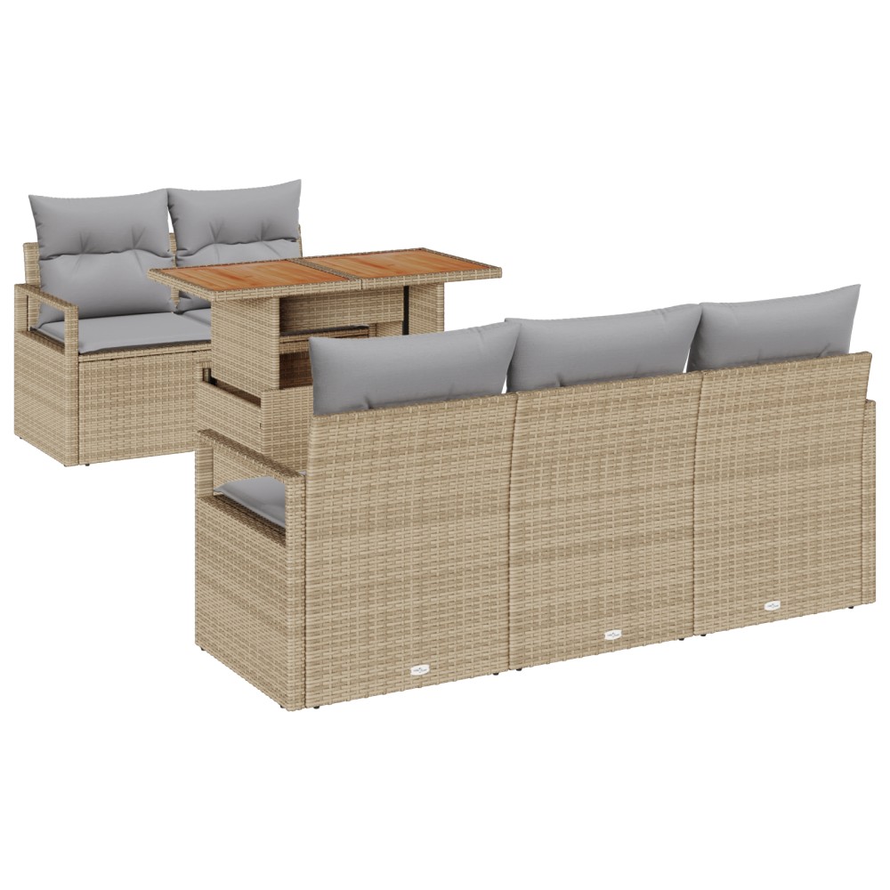 vidaXL Set de canapele pentru grădină Manual 6 pcs bej și gri deschis
