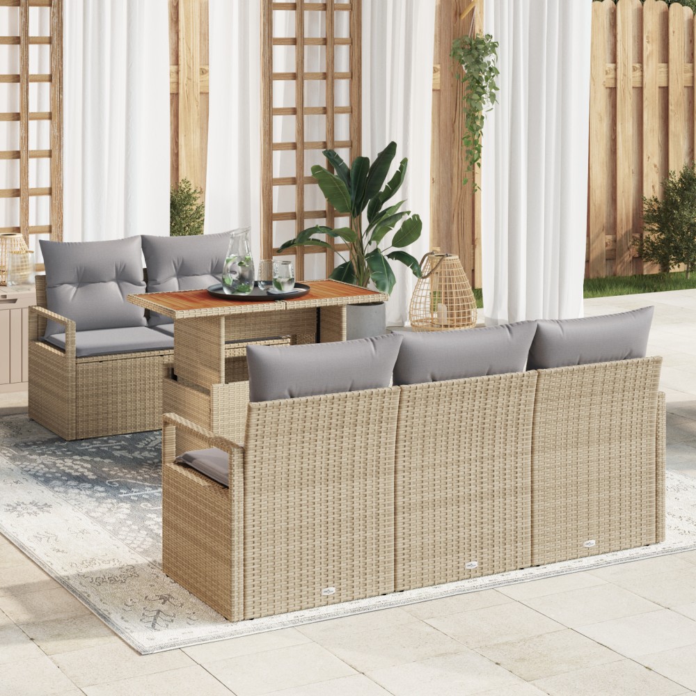vidaXL Set de canapele pentru grădină Manual 6 pcs bej și gri deschis