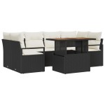 vidaXL Set de canapele pentru grădină cu pernă 7 pcs negru și crem vidaXL Set de canapele pentru grădină cu pernă 7 pcs negru și crem