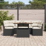 vidaXL Set de canapele pentru grădină cu pernă 7 pcs negru și crem vidaXL Set de canapele pentru grădină cu pernă 7 pcs negru și crem