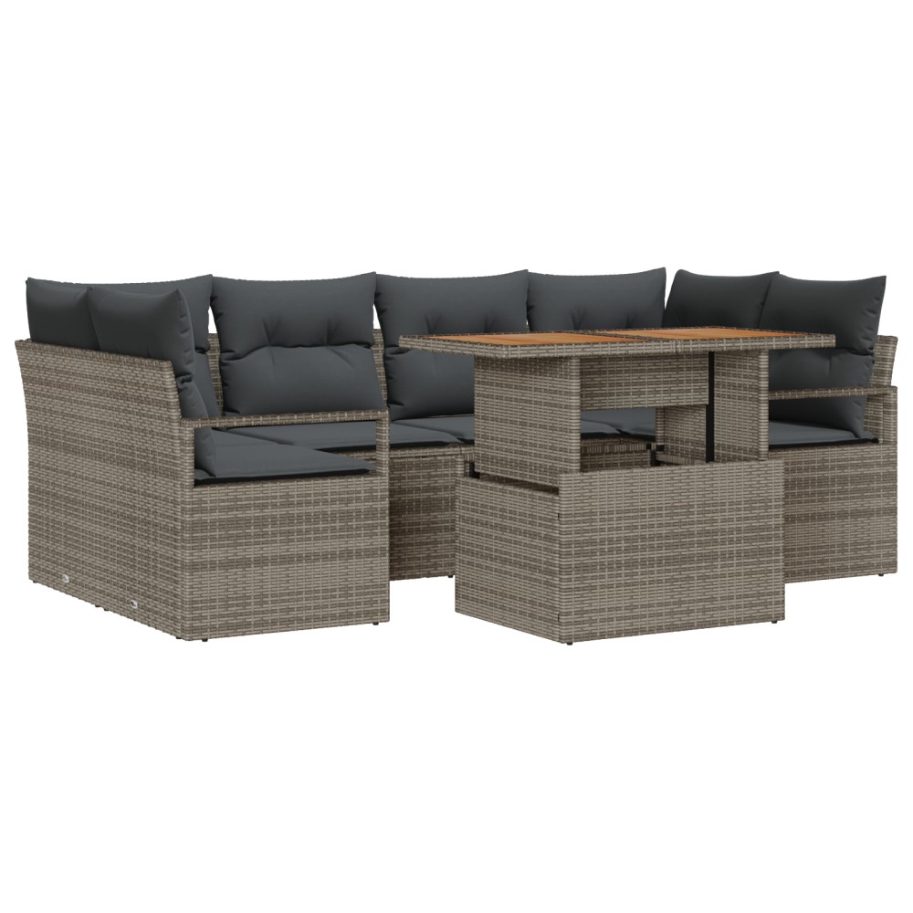 vidaXL Set de canapele pentru grădină 7 pcs Gri 100 x 55 x 73 cm