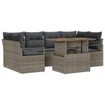 vidaXL Set de canapele pentru grădină 7 pcs Gri 100 x 55 x 73 cm