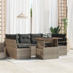 vidaXL Set de canapele pentru grădină 7 pcs Gri 100 x 55 x 73 cm