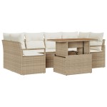 vidaXL Set de canapele pentru grădină cu pernă 7 pcs bej și crem vidaXL Set de canapele pentru grădină cu pernă 7 pcs bej și crem