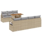 vidaXL Set de canapele pentru grădină cu pernă Manual 8 pcs Bej și gri