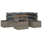 vidaXL Set de canapele pentru grădină cu pernă 5 pcs Gri și Brown vidaXL Set de canapele pentru grădină cu pernă 5 pcs Gri și Brown