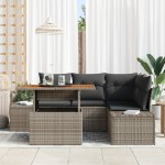 vidaXL Set de canapele pentru grădină cu pernă 5 pcs Gri și Brown vidaXL Set de canapele pentru grădină cu pernă 5 pcs Gri și Brown