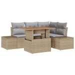 vidaXL Set de canapele pentru grădină cu pernă Manual 5 pcs Bej și gri