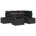 vidaXL Set de canapele pentru grădină cu pernă 5 pcs Negru și Maro vidaXL Set de canapele pentru grădină cu pernă 5 pcs Negru și Maro
