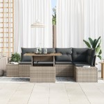 vidaXL Set de masă pentru grădină 6 pcs Gri și Brown 100 x 55 x 73 cm vidaXL Set de masă pentru grădină 6 pcs Gri și Brown 100 x 55 x 73 cm
