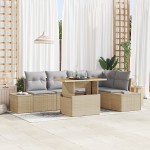 vidaXL Set de masă pentru grădină 6 pcs Bej și gri 100 x 55 x 73 cm vidaXL Set de masă pentru grădină 6 pcs Bej și gri 100 x 55 x 73 cm