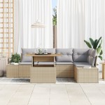 vidaXL Set de masă pentru grădină 6 pcs Bej și gri 100 x 55 x 73 cm vidaXL Set de masă pentru grădină 6 pcs Bej și gri 100 x 55 x 73 cm