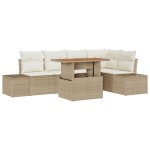 vidaXL Set de masă pentru grădină 6 pcs Bej și crem 100 x 55 x 73 cm vidaXL Set de masă pentru grădină 6 pcs Bej și crem 100 x 55 x 73 cm