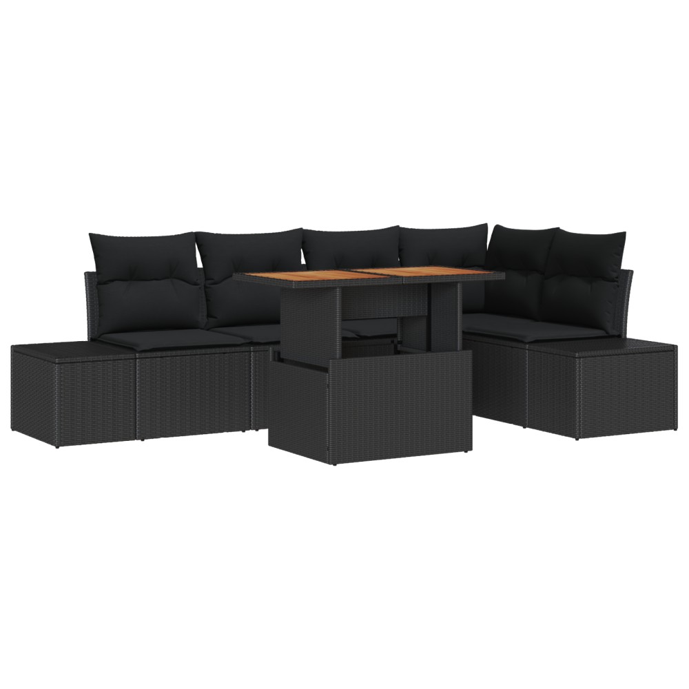 vidaXL Set de masă pentru grădină 6 pcs Negru și Maro 100 x 55 x 73 cm