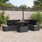 vidaXL Set de masă pentru grădină 6 pcs Negru și Maro 100 x 55 x 73 cm vidaXL Set de masă pentru grădină 6 pcs Negru și Maro 100 x 55 x 73 cm