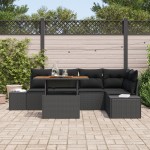vidaXL Set de masă pentru grădină 6 pcs Negru și Maro 100 x 55 x 73 cm vidaXL Set de masă pentru grădină 6 pcs Negru și Maro 100 x 55 x 73 cm