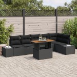 vidaXL Set de masă pentru grădină 7 pcs Negru și Maro 100 x 55 x 73 cm vidaXL Set de masă pentru grădină 7 pcs Negru și Maro 100 x 55 x 73 cm