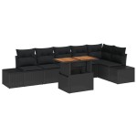 vidaXL Set de masă pentru grădină 7 pcs Negru și Maro 100 x 55 x 73 cm vidaXL Set de masă pentru grădină 7 pcs Negru și Maro 100 x 55 x 73 cm