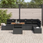 vidaXL Set de masă pentru grădină 7 pcs Negru și Maro 100 x 55 x 73 cm vidaXL Set de masă pentru grădină 7 pcs Negru și Maro 100 x 55 x 73 cm