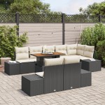 vidaXL Set de masă pentru grădină 9 pcs Negru și Crem 100 x 55 x 73 cm vidaXL Set de masă pentru grădină 9 pcs Negru și Crem 100 x 55 x 73 cm