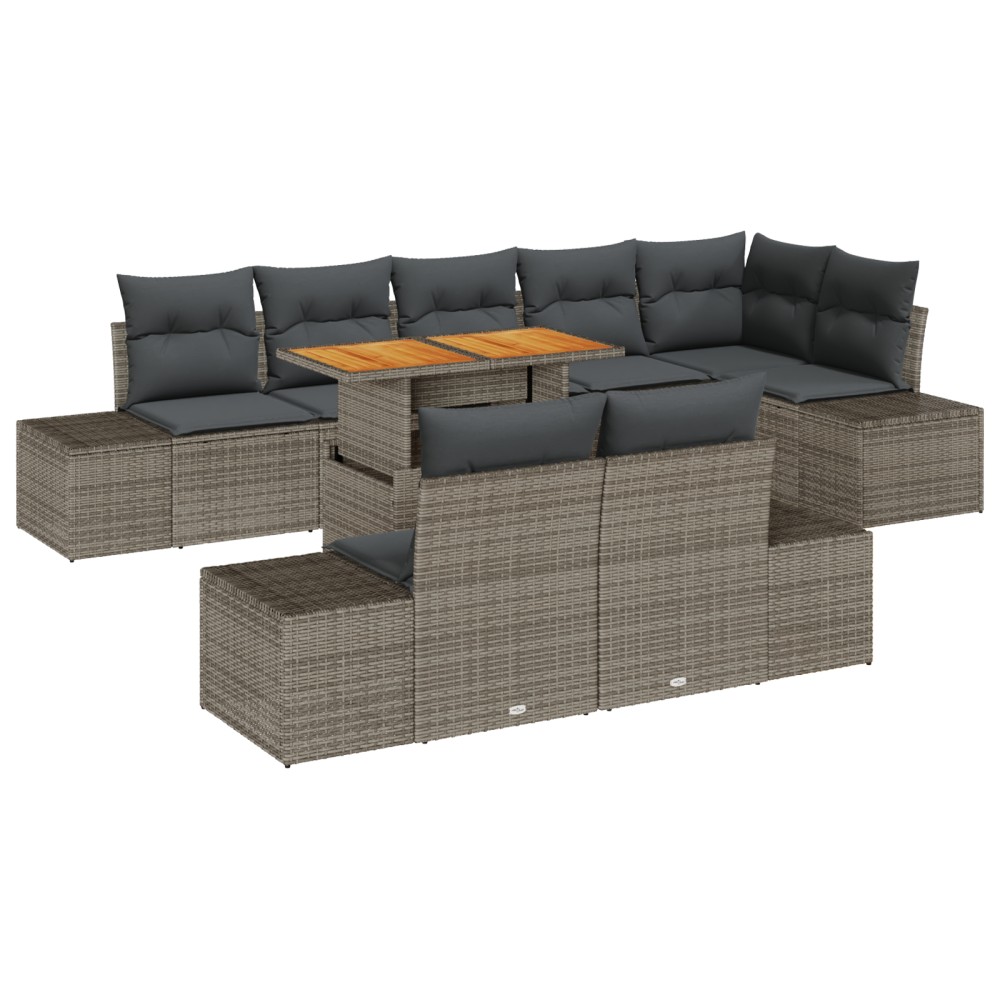 vidaXL Set de masă pentru grădină 9 pcs Gri și Brown 100 x 55 x 73 cm