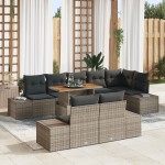 vidaXL Set de masă pentru grădină 9 pcs Gri și Brown 100 x 55 x 73 cm vidaXL Set de masă pentru grădină 9 pcs Gri și Brown 100 x 55 x 73 cm