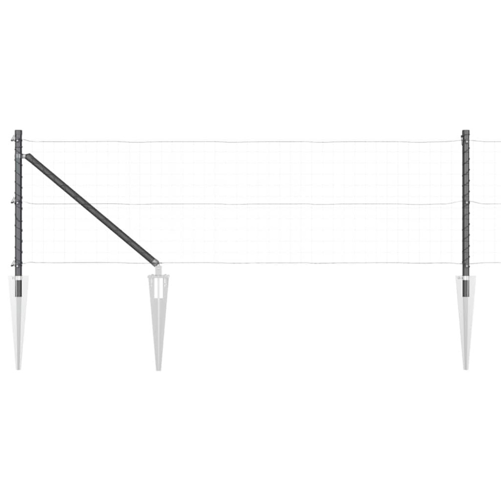 vidaXL Stâlpi de gard cu vârf, 26 buc., Ø32 mm, 100 cm. oțel zincat