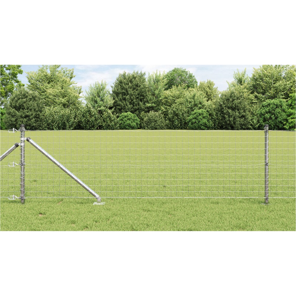 vidaXL Stâlpi de gard cu vârf, 52 buc., Ø32 mm, 100 cm. oțel zincat