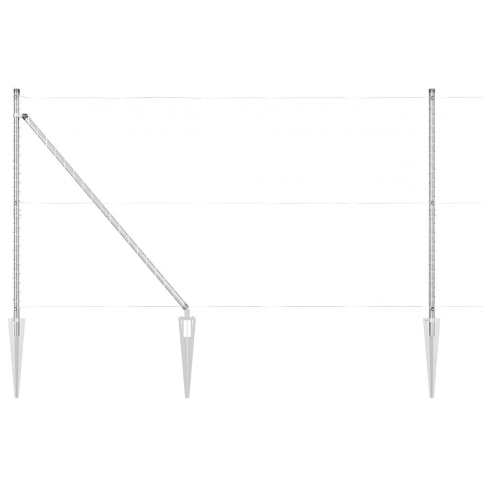 Stâlpi de gard vidaXL cu vârf 26 buc Ø32 mm 160 cm Oțel galvanizat