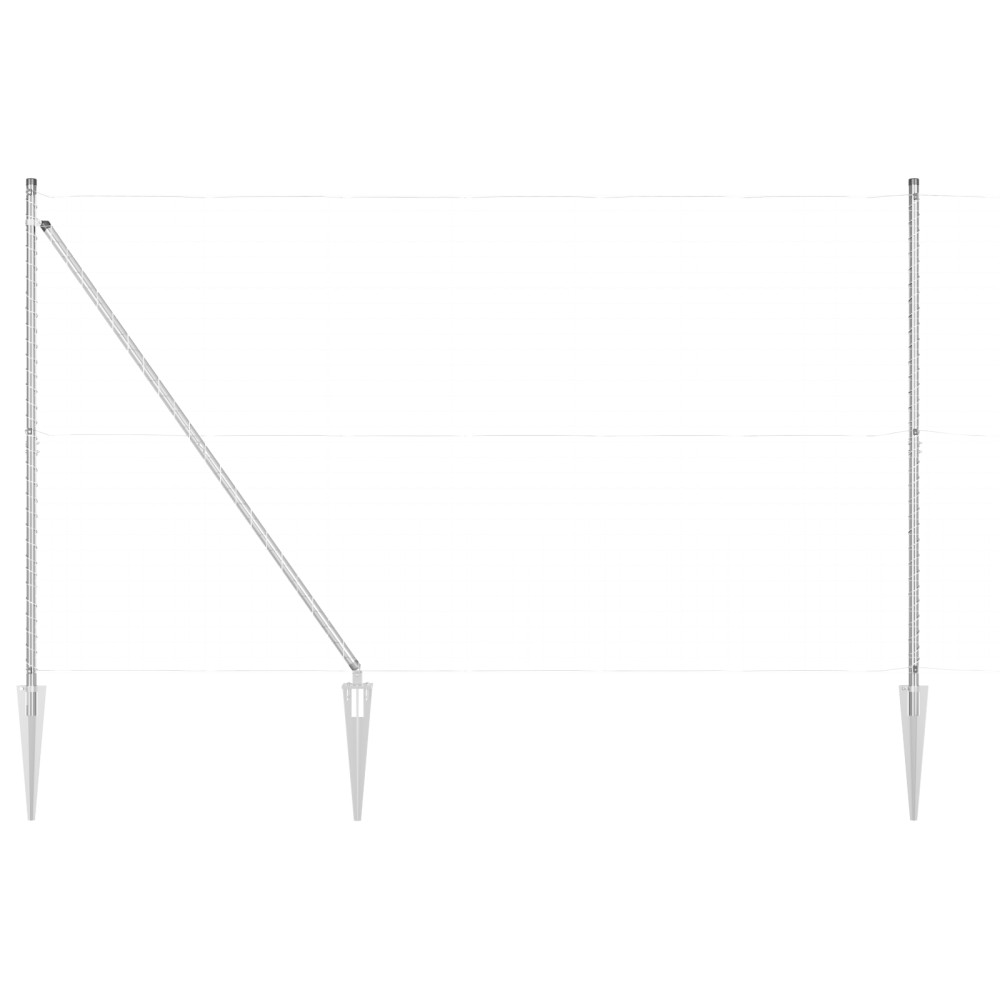 vidaXL Stâlpi de gard cu vârf, 26 buc., Ø32 mm, 170 cm. oțel zincat