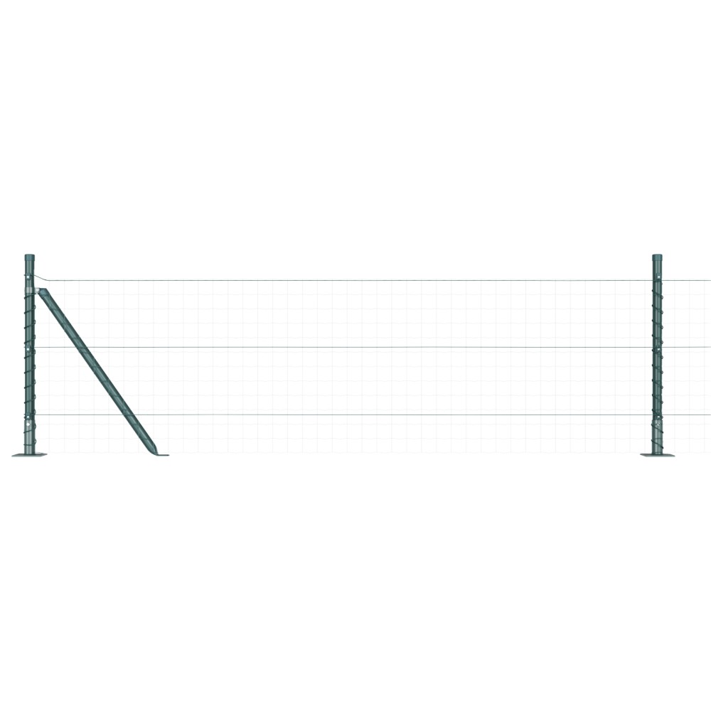 vidaXL Posturi de Gardă cu Plăci de Bază 26 pcs Ø32mm 50cm Oțel Galvanizat