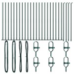 vidaXL Posturi de Gardă cu Plăci de Bază 26 pcs Ø32mm 50cm Oțel Galvanizat vidaXL Posturi de Gardă cu Plăci de Bază 26 pcs Ø32mm 50cm Oțel Galvanizat