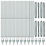 vidaXL Posturi de gard cu plăci de bază 52 buc Ø32mm 50cm Oțel galvanizat vidaXL Posturi de gard cu plăci de bază 52 buc Ø32mm 50cm Oțel galvanizat