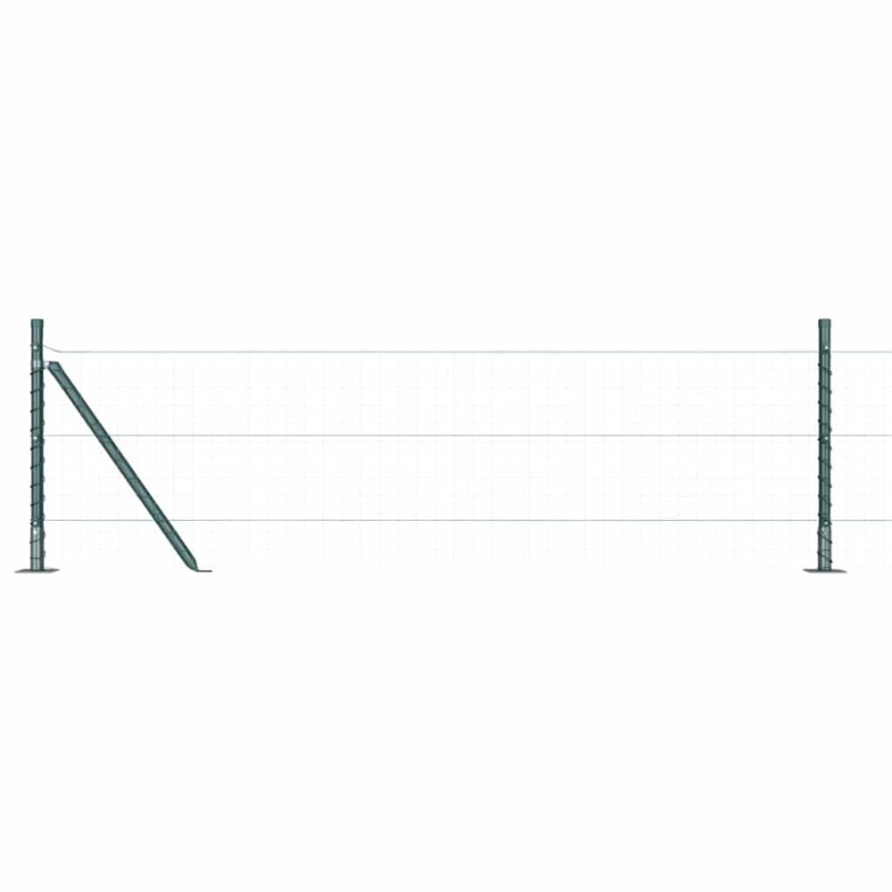 vidaXL Stâlpi de gard cu plăci de bază 26 buc Ø32mm 70cm Oțel galvanizat