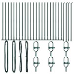 vidaXL Stâlpi de gard cu plăci de bază 26 buc Ø32mm 70cm Oțel galvanizat