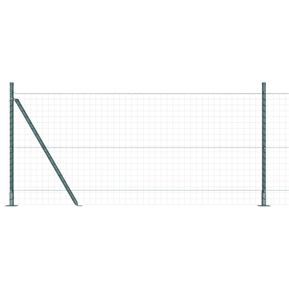 vidaXL poste de gard cu plăci de bază 52 buc Ø32mm 90cm oțel galvanizat