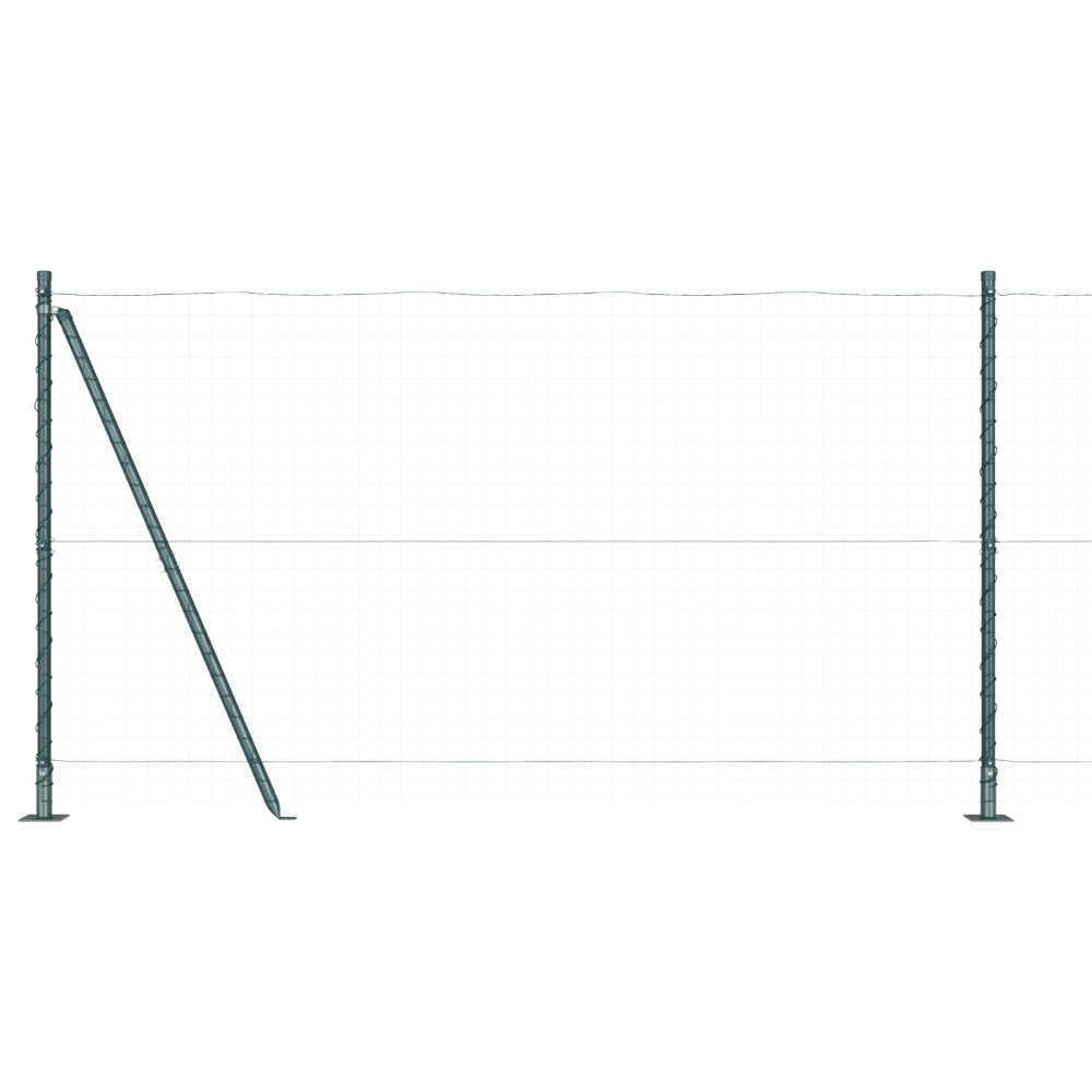 vidaXL Posturi de gard cu plăci de bază 26 buc Ø32mm 68,5cm Oțel galvanizat