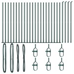 vidaXL Posturi de gard cu plăci de bază 26 buc Ø32mm 68,5cm Oțel galvanizat vidaXL Posturi de gard cu plăci de bază 26 buc Ø32mm 68,5cm Oțel galvanizat
