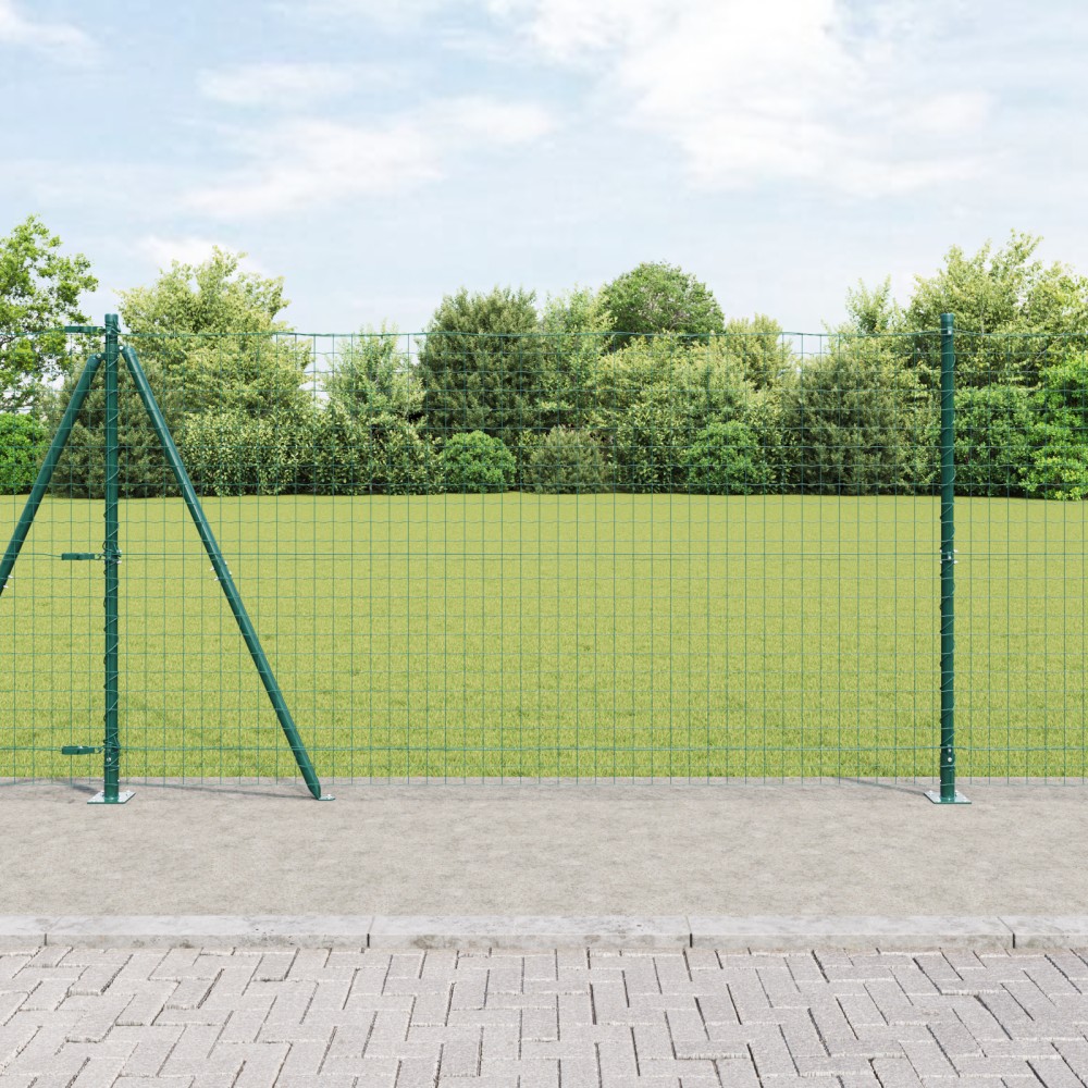 vidaXL Stâlpi de gard cu plăci de bază 52 pcs Ø32mm 78,5cm Oțel galvanizat