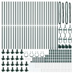 vidaXL Stâlpi de Gard cu Plăci de Bază 26 pcs Ø32mm 83,5cm Oțel Galvanizat