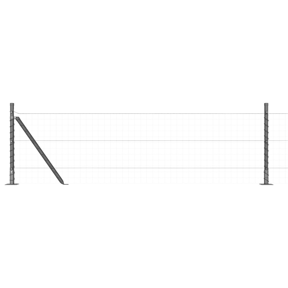 vidaXL Posturi de gard cu plăci de bază 26 buc Ø32mm 70cm oțel galvanizat