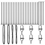 vidaXL Posturi de gard cu plăci de bază 26 buc Ø32mm 70cm oțel galvanizat vidaXL Posturi de gard cu plăci de bază 26 buc Ø32mm 70cm oțel galvanizat